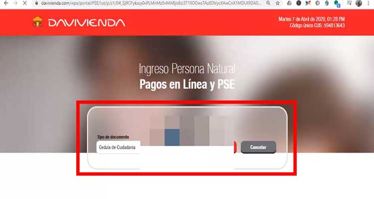 ejemplo portal bancario davivienda para pagar impuesto predial medellin