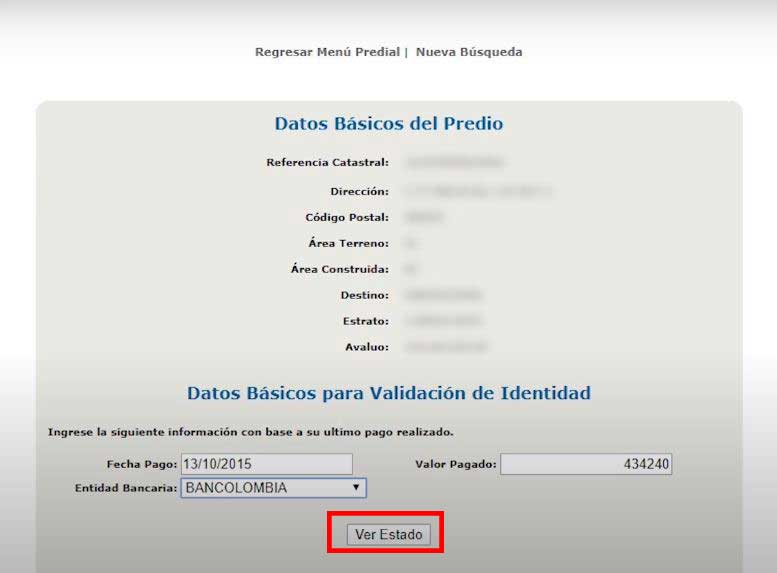Verificacion de Datos Basicos para Solicitar Convenio de Pagos Impuesto Predial Barranquilla