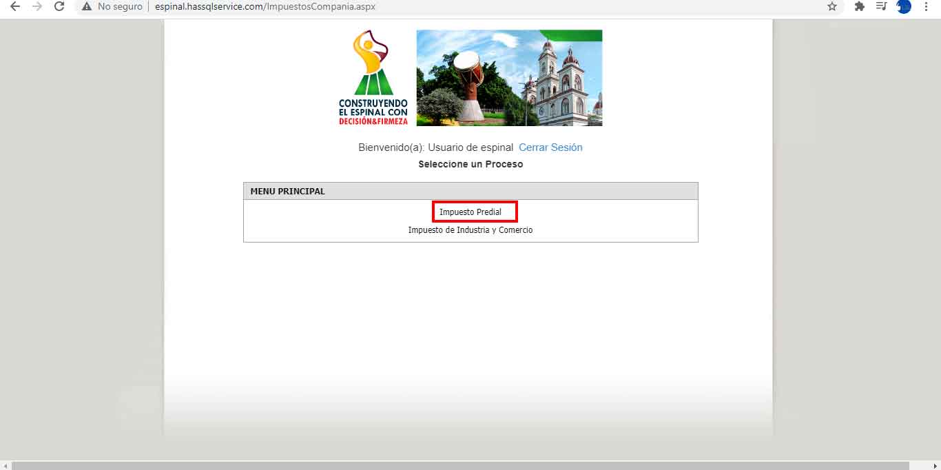 Portal Tributario Espinal Impuesto Predial